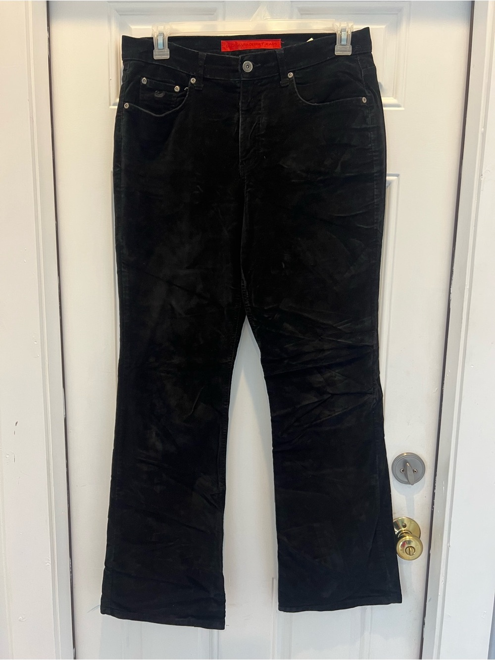 Gloria Vanderbilt Corduroy High Rise Boot Cut Size 12 Pants Black Womens #932